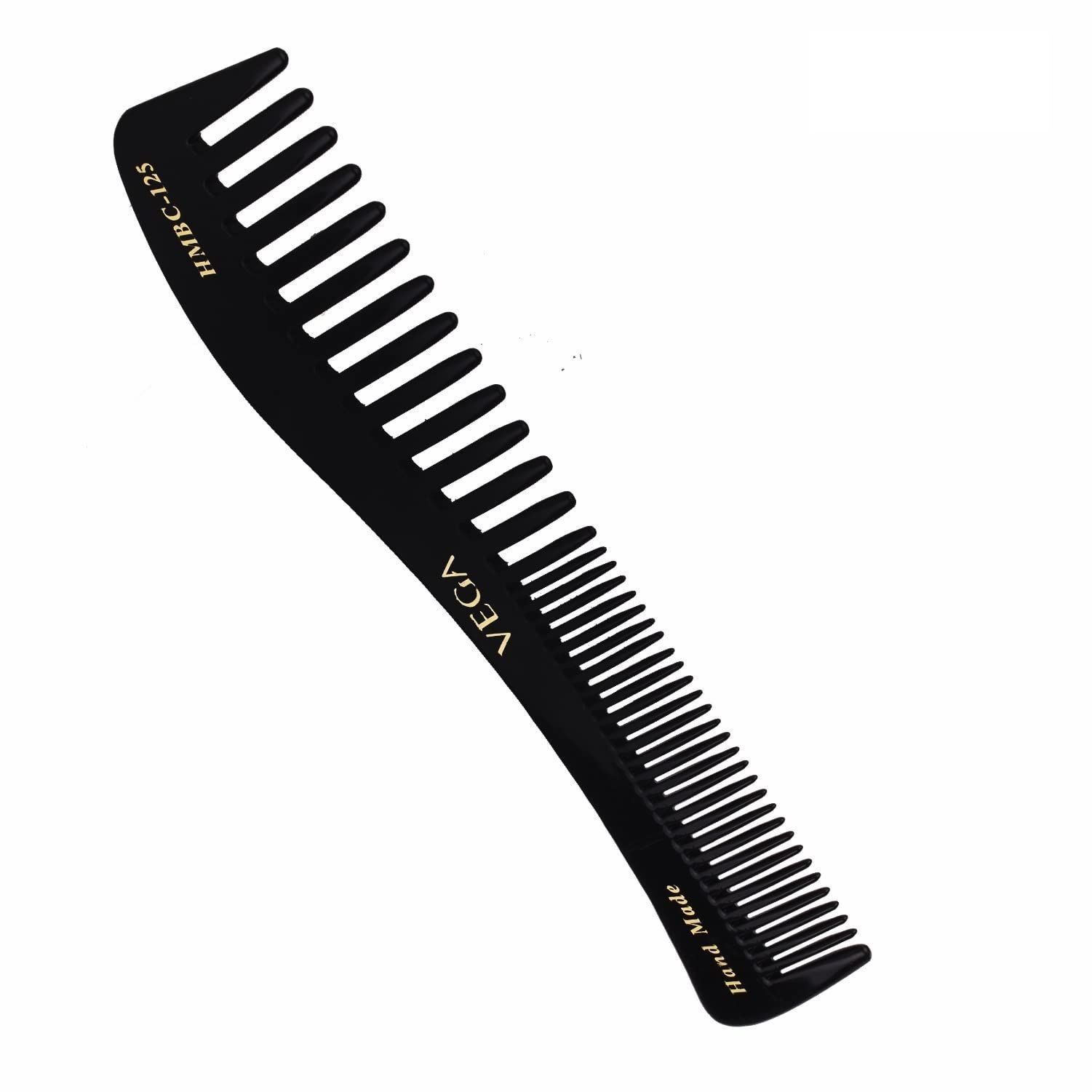 Vega Shampoo Hair Comb,Handmade (India's No.1* Hair Comb Brand) For Men and Women,Black, (HMBC-125)