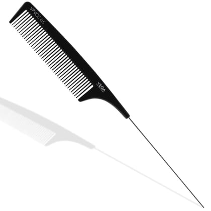 Vega Professional Pin Tail Comb (Carbon Anti-Static Black Line Hair Comb)(VPVCC-05)