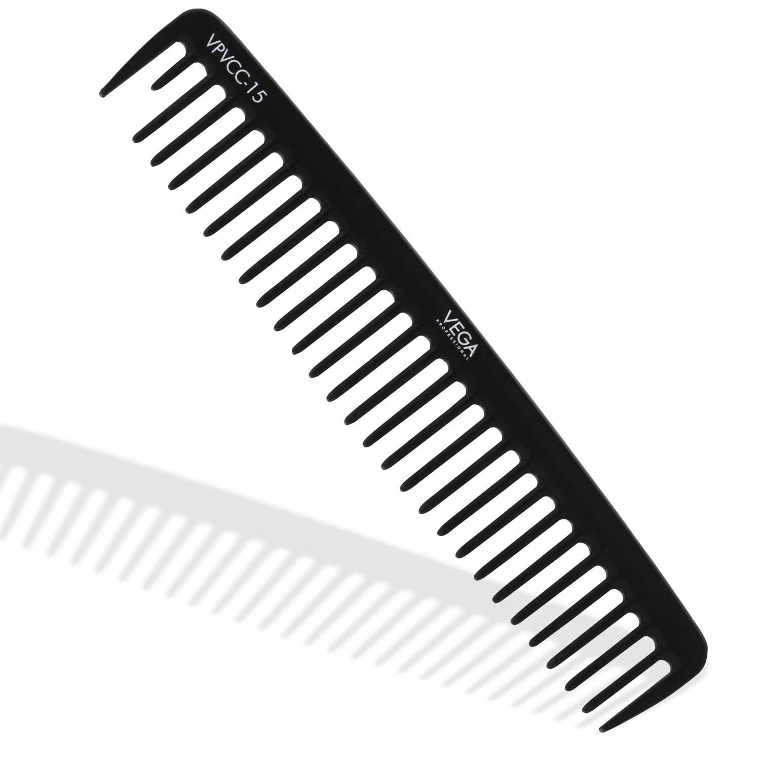 Vega Professional Detangling Comb (Carbon Anti-Static Black Line Hair Comb)(VPVCC-15)