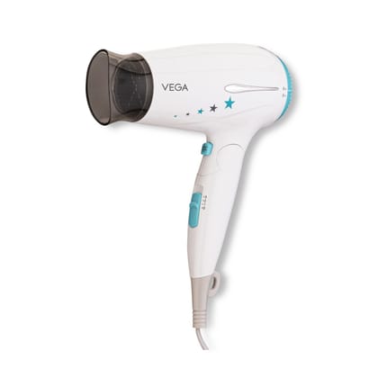 VEGA Insta Wave Foldable Hair Dryer With Cool Shot Button & 3 Heat/Speed Setting (VHDH-22), White