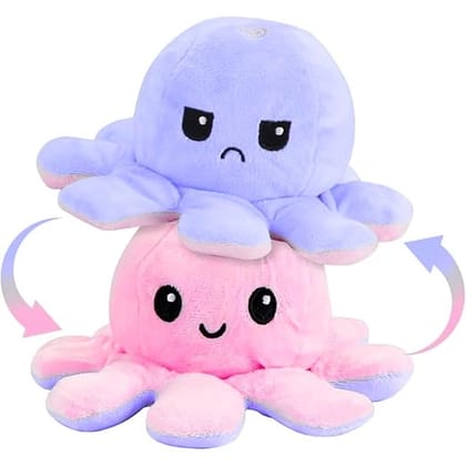 Toy Octopus Plushie Reversible Soft Toys for Kids | Plush Soft Toys for Baby Boys and Girls| Best Gift | Octopus Soft Toy for Kids -Blue Pink