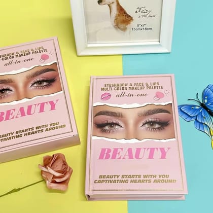Book-Style 55 color Eyeshadow Highlighter Blush Lip Gloss Multi-functional Makeup Palette