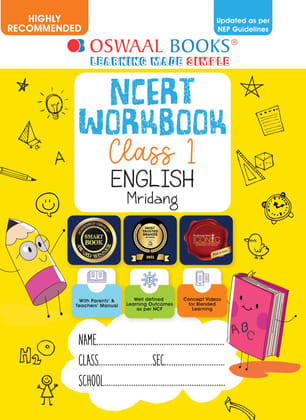 Oswaal NCERT Workbook Class 1 English Mridang (For Latest Exam) Oswaal Editorial Board