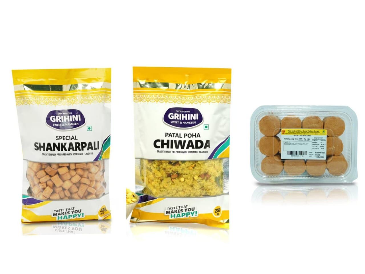 Combo Pack 7 (Special Sankarpari -1 Pack, Patal Poha Chiwda -1 Pack, Besan Ladu -1 Pack)