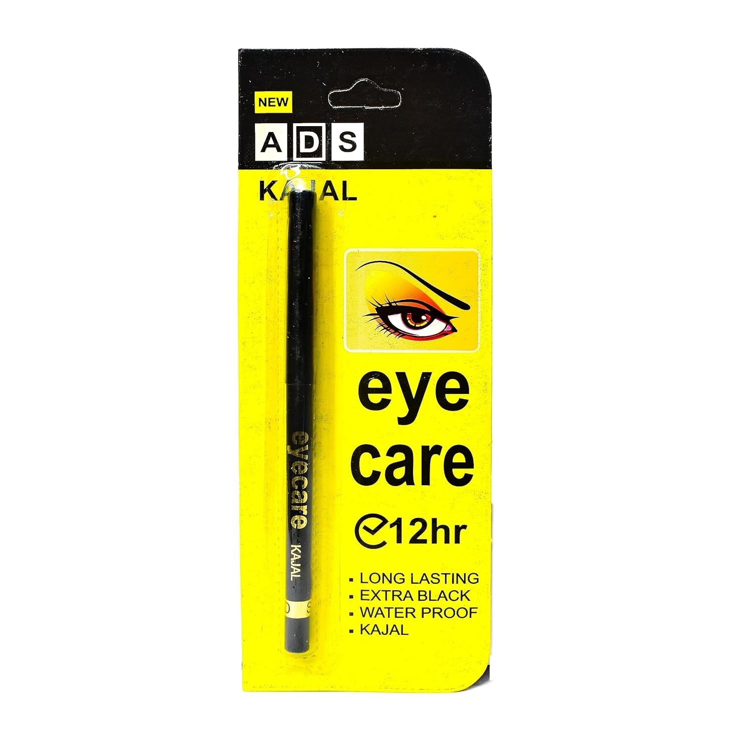 ADS Eye Care Kajal - 12hr Long Lasting, Extra Black, Water Proof