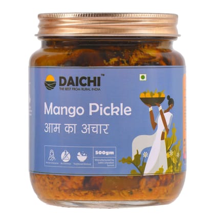 Daichi - Mango Pickle | Crafted with love by women artisans | Sun cured | Cold-pressed mustard oil | In-house spices | No Preservatives