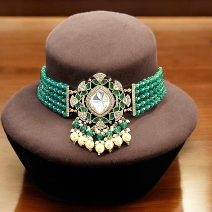 Emerald Goddess Choker Set By Dia Art Jewels