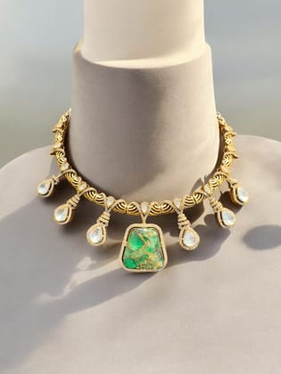 Emerald Enchantress Choker Set By Dia Art Jewels