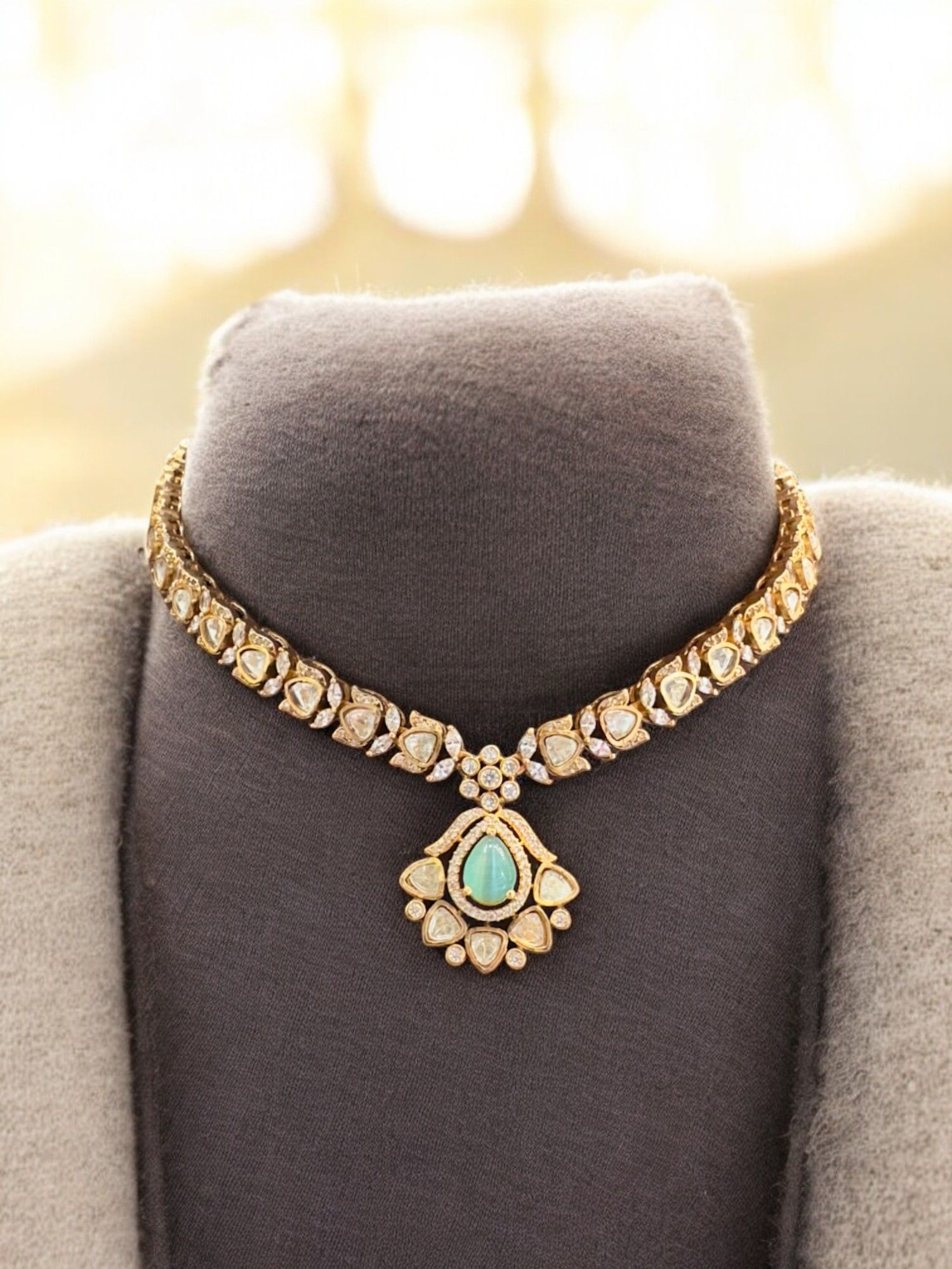 Mythic Emerald Choker Set By Dia Art Jewels