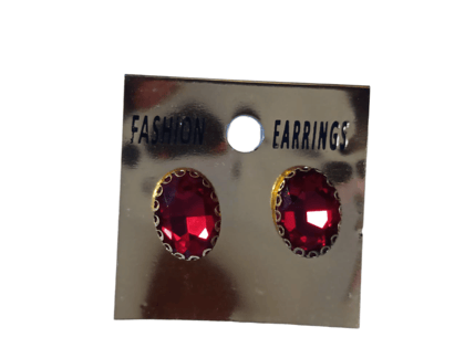 Fashion Red Crystal Rhinestone Stud Earrings