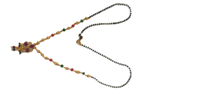 Black Beads Mangalsutra with Gold Pendant for Women