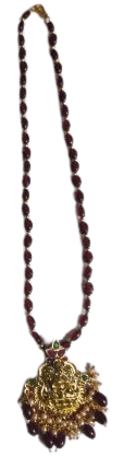 oxidized silver antique finish traditional long necklace set with maroon beads