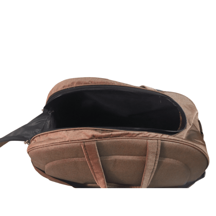 Brown Polyester Travel Duffel Bag with Black Trim