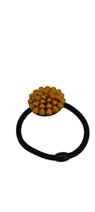 Golden Beads Embellished Designer Hair Rubber Band for Women and Girls