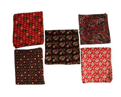 Set of 5 Handloom Cotton Fabric Swatch for Sewing, Quilting, Crafting, 100% Cotton Fabric, Ethnic Fabric, Indian Fabric, Batik Fabric, African Fabric, Ankara Fabric