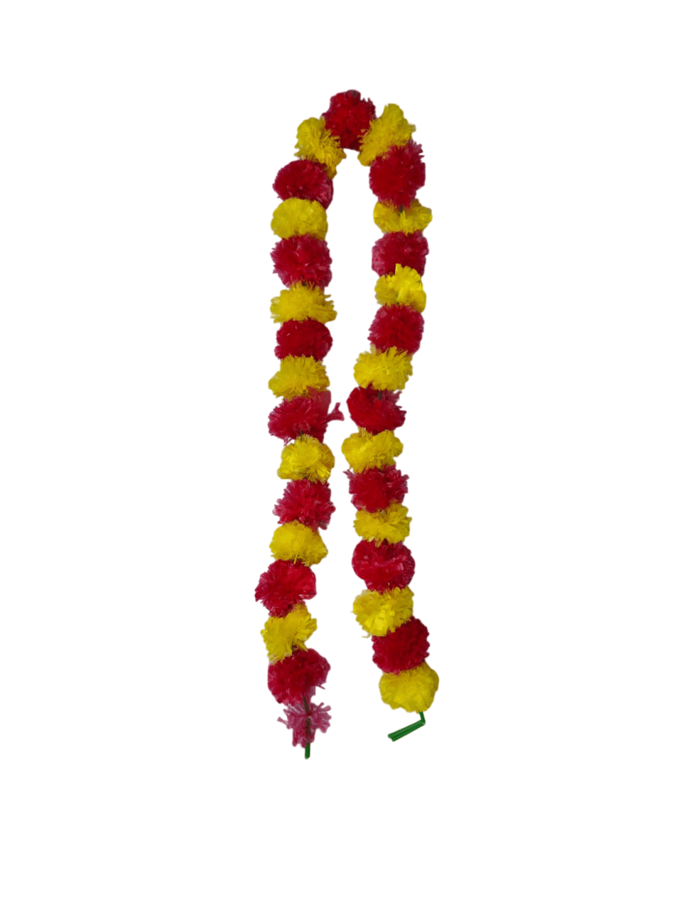 Artificial Marigold Fluffy Flower Garland for Decoration - 5 Feet Long