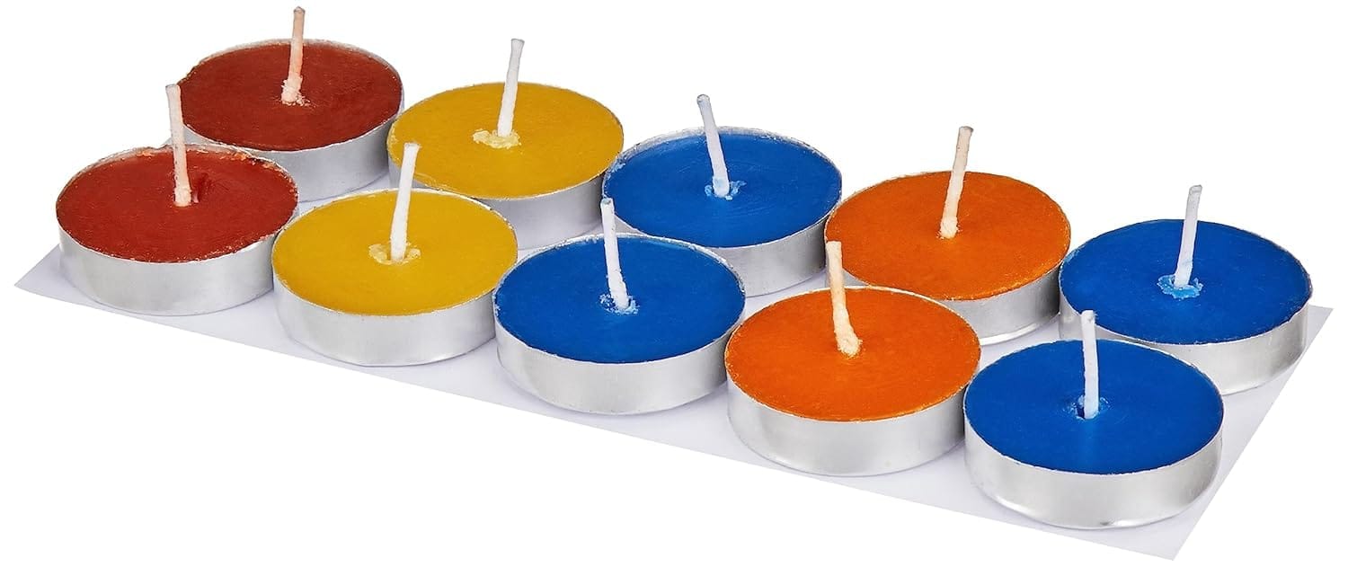 Scented Candles, 10 Piece - Tealights for Home, Wedding, Party - Long Burning Smokeless Candles - Perfect for Diwali, Christmas, Home Decor