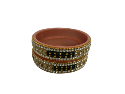 Exquisite Rhinestone and Kundan Bangle Set