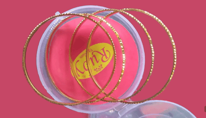 Gold Plated Metal Bangles Set of 4