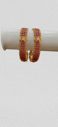 Stunning Pink Stone Bangle Set