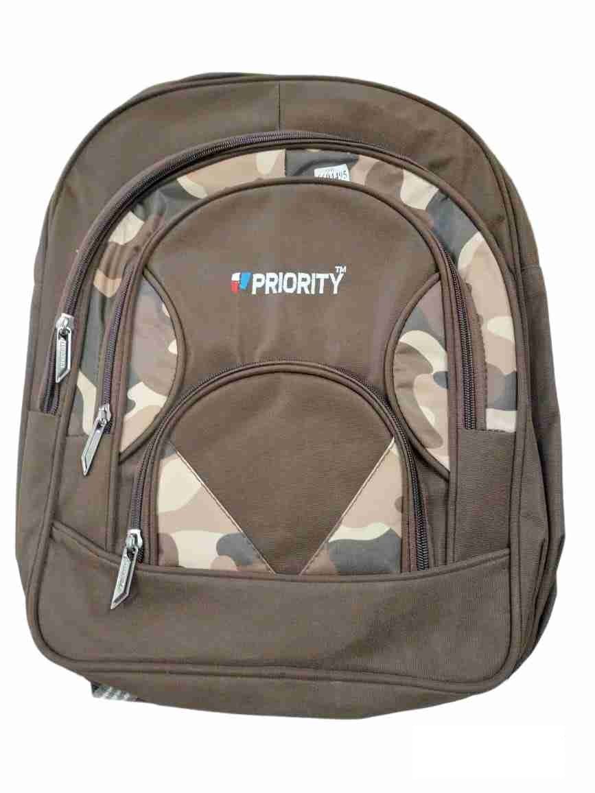 Brown Polyester Casual School Bag