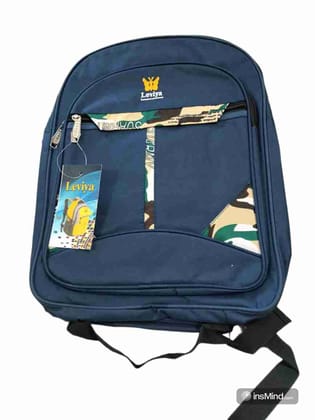 Blue Geometric Print Polyester School Bag