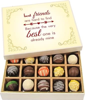 Home made Box of chocolates with a heartfelt message for your best friend