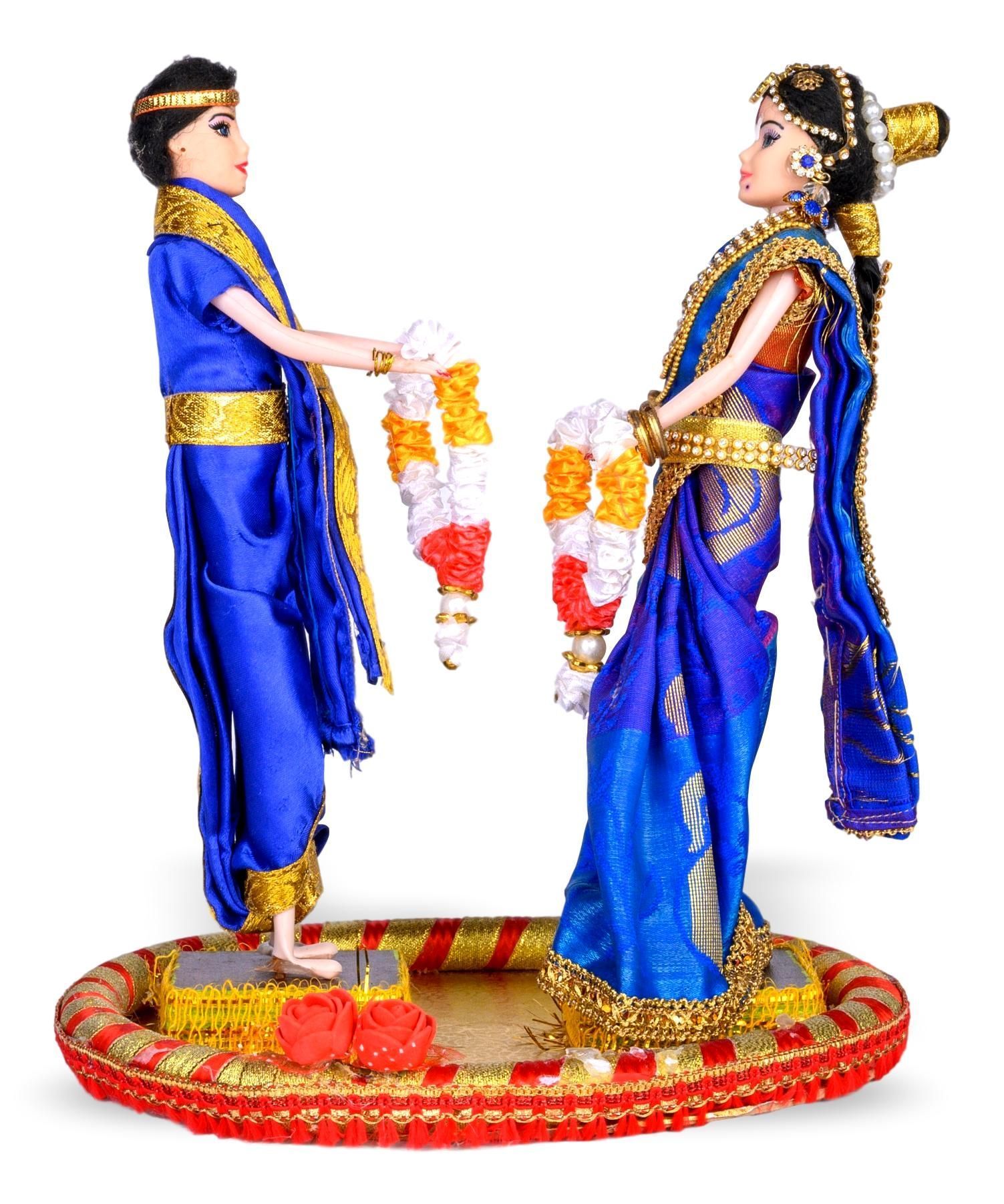 Indian Traditional Wedding Couple blue Showpiece for Home Decor