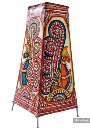 Peacock and Floral Hand Painted Leather Lantern