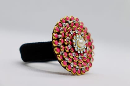 Rhinestone and Pearl Embellished Hair Tie