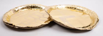 Gold Foil Paper Plates - 100% Compostable Disposable Plates - 9 Inch Plates - 25 Pack