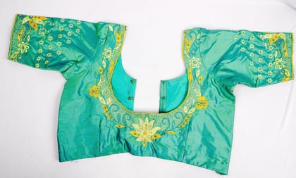 Green blouse with yellow embroidery