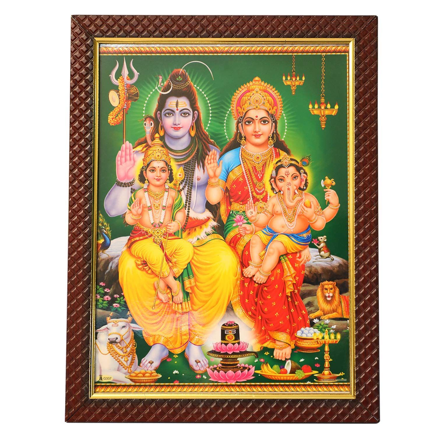 Shiva & Parvati Ji Wooden Photo Frame/ Handcrafted Photo Frame/ Photo Frame for Mandir/ (NULM-Tirupati-16)/ (27 x 5 x 34)cm