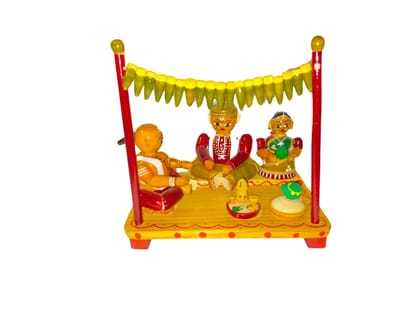 Etikoppaka Handicrafts Wooden Marriage Mandapam Set