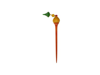 Etikoppaka Handicrafts Wooden Hair Bun Stick (Orange)