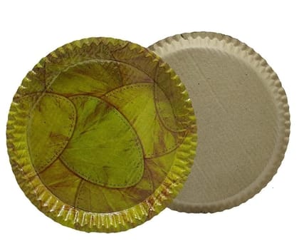 25 Pc Leaf Design Disposable Paper Plates