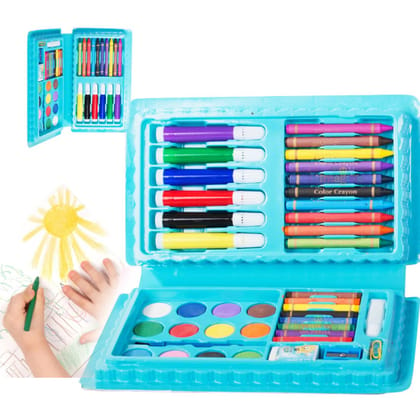 Art Set for Kids, 42 Pieces Deluxe Art Supplies Set, Non Toxic Crayons, Colored Pencils, Watercolor Paints, Oil Pastels, Brushes, Sketch Pad, Perfect Gift for Girls and Boys