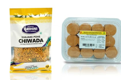 Combo Pack 1  (Maka poha Chiwada - 2 Pack, Besan Ladu - 2 Pack)