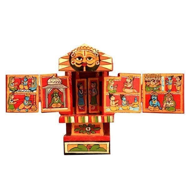 Kavad Box Illustrating Ram and Krishna Story|5" (H)