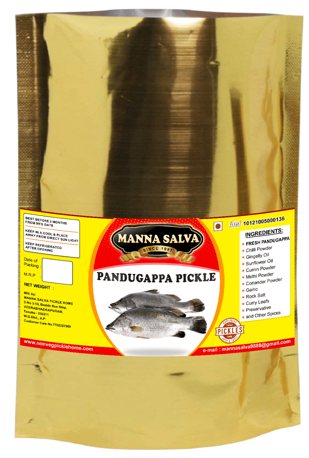 Manna Salva Pickles - Pandugappa Pickle - Non-Veg Pickle