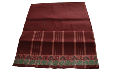 Red and Brown Pure Cotton Saree Without Blouse Piece, Traditional Indian Saree