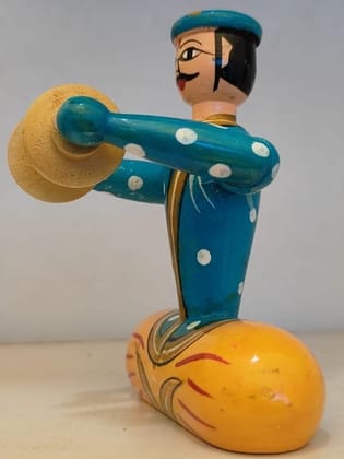 The Dolak Dervish - Hand Painted Wooden Toy from India