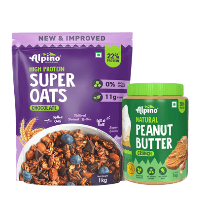POST-WORKOUT COMBO - High Protein Super Oats Chocolate 1kg & Natural Peanut Butter Crunch 1kg - Value Pack