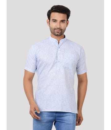 Maharaja - Blue Cotton Blend Men's Regular Kurta ( Pack of 1 ) - None
