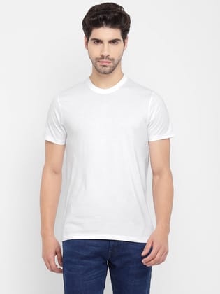 Round Neck T-Shirt for Men White (CLEARANCE NO EXCHANGE NO RETURN)-S / White