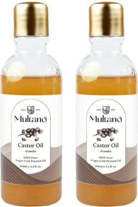 Multano Pro Cold Pressed Castor Oil Pure Castor Oil for hair(100 ml Pack of 2)