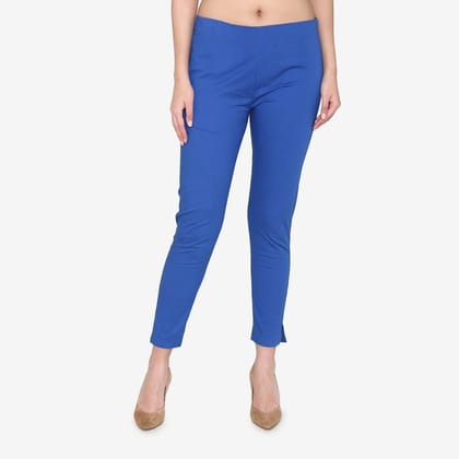 Women's Cotton Formal Trousers - True Blue True Blue M