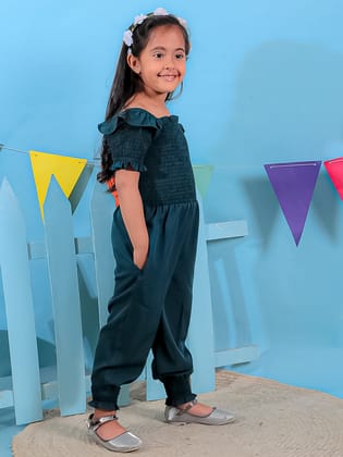 Smoked Jumpsuit for Girls-5-6Y