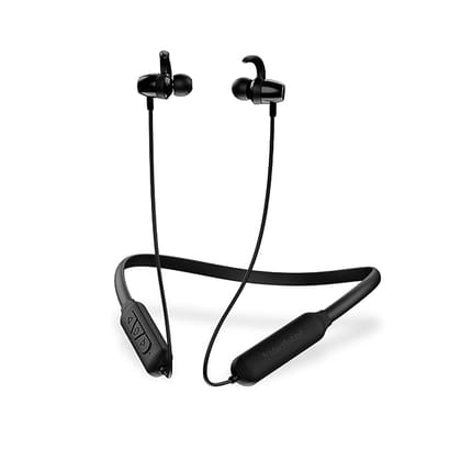 MadRabbit Wireless Trip Plus BT in-Ear Neckband Earphones with Upto 50H Battery ,Dual Pairing, Advanced Chipset, Type-C,10MM Bass Boost Drivers, Magnetic Hall Sensor, IPX5 (Black)