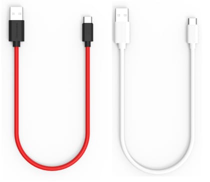 Twance0.25  Meter small  Type C to USB Fast charging and data transfer Cable, Red and White Color (Pack of 2)